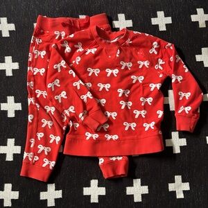 Matching Red Sweatshirt and pants